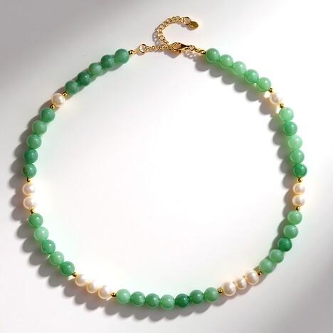 Collier en argent et Aventurine verte