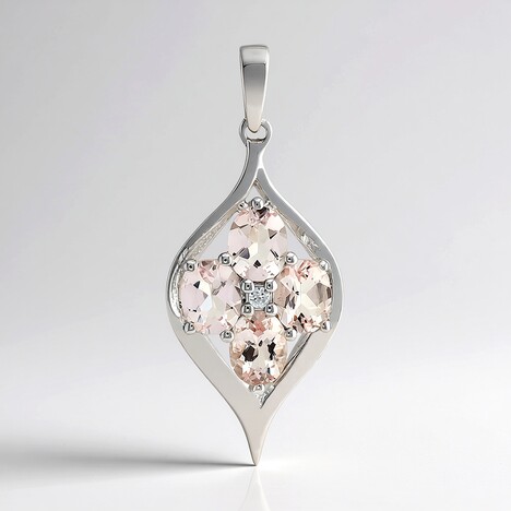 Ciondolo in argento con MORGANITE MARROPINO