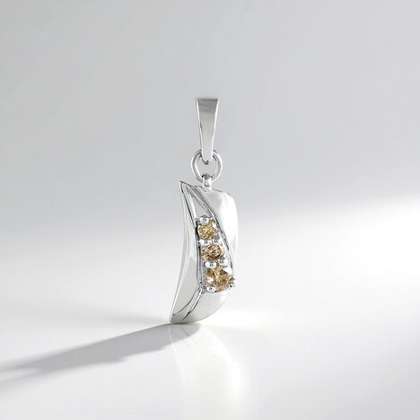 Ciondolo in argento con Diamante Champagne I2