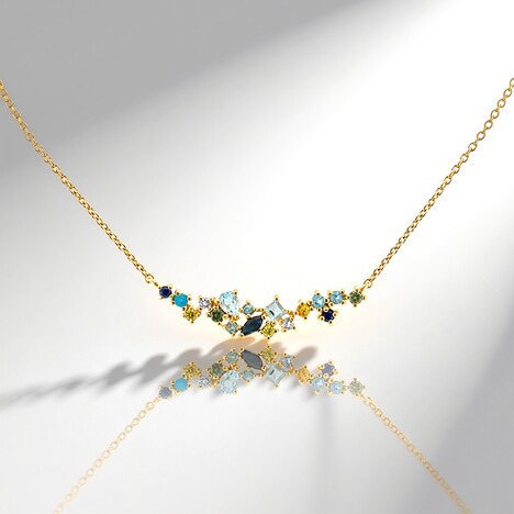 Collana in argento con Zaffiro Verde