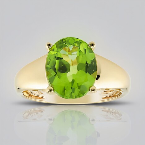 Anello in oro con Peridoto Dashihe  (CIRARI)