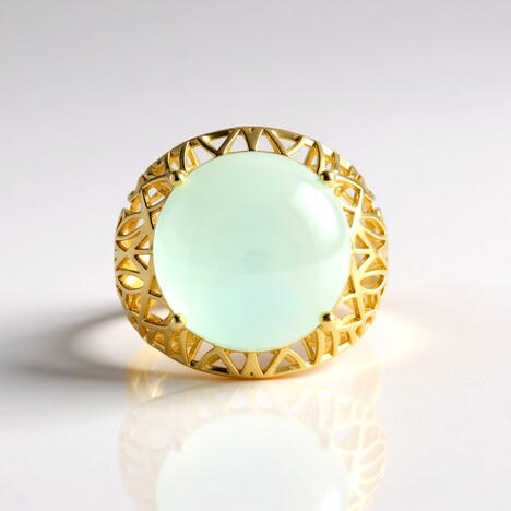 Bague en argent et Calcédoine d'eau (Ornaments by de Melo)