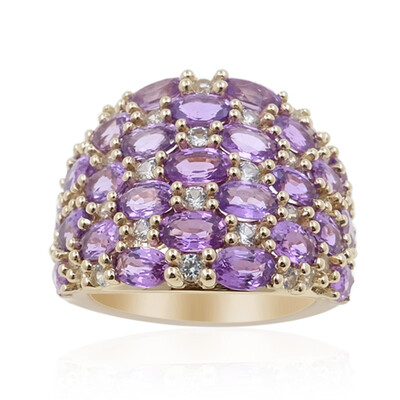 Anello in oro con Zaffiro Ceylon Porpora