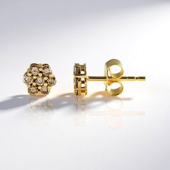 Orecchini in argento con Diamante Champagne I2 (de Melo Essence)