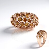Anello in argento con Zircone Cognac (Adela Silber)