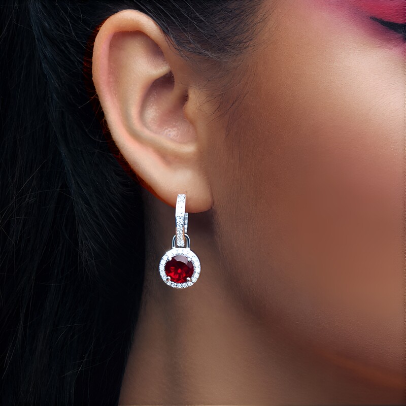 Pendientes en plata con Granate de Mozambique