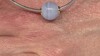 Zilveren hanger met een Blauwe chalcedoon (MONOSONO COLLECTION)