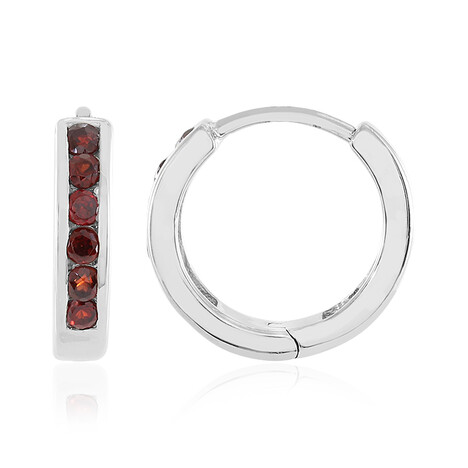 Pendientes en plata con Zircón rojo