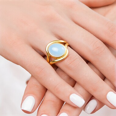 Anillo en plata con Aguamarina de Ofiki