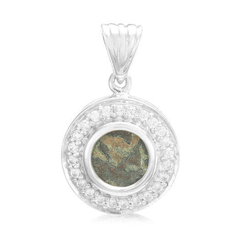 Colgante en plata con Moneda Antiguo mito de la ofrenda de la viuda - ancla