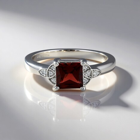 Anello in argento con Granato d’India