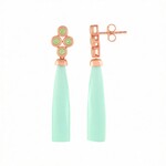 Boucles d'oreilles en or et Calcédoine verte (KM by Juwelo)