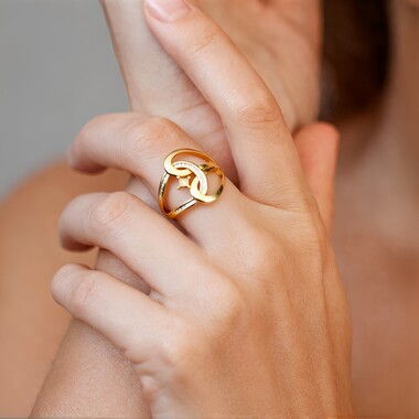 Anillo en oro con Diamante champán I2 (de Melo Gold)