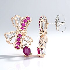 Orecchini in argento con Rubino della Birmania (Gems en Vogue)