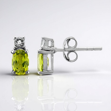 Orecchini in argento con Peridoto della Birmania