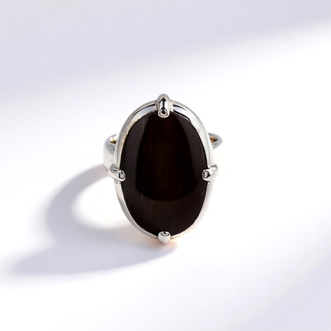 Anello in argento con Legno Fossile