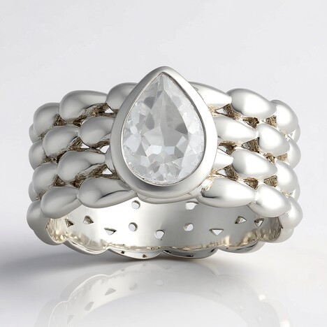 Anello in argento con Topazio Bianco