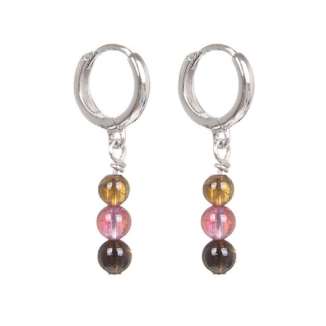 Zilveren oorbellen met toermalijnen