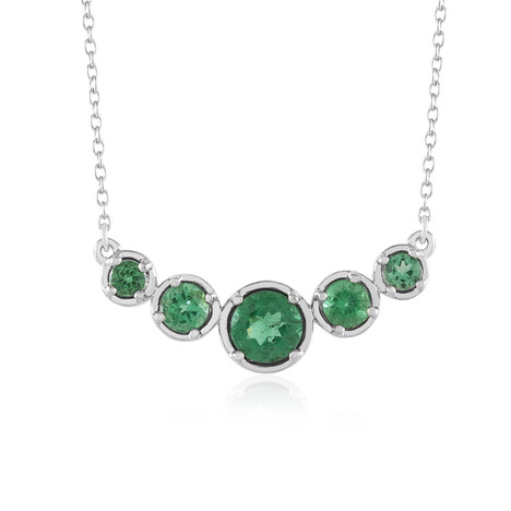 Grüner Apatit-Silbercollier