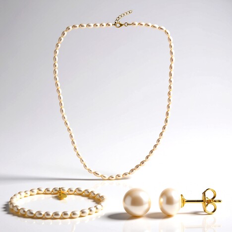 Parure in argento con Perla d'Acqua Dolce Bianca (TPC)