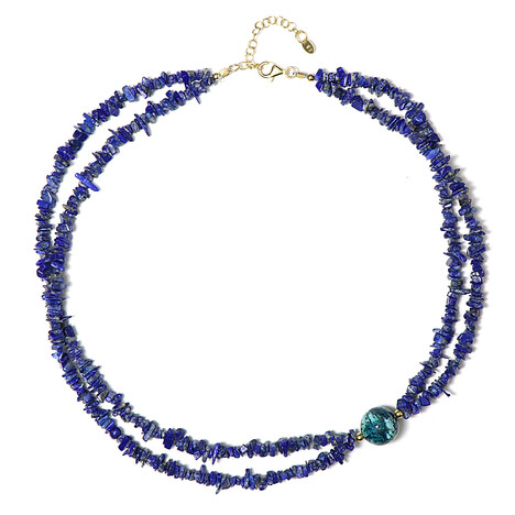Lapislazuli-Silberhalskette