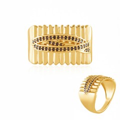 I2 Champagne Diamond Silver Ring (de Melo Essence)