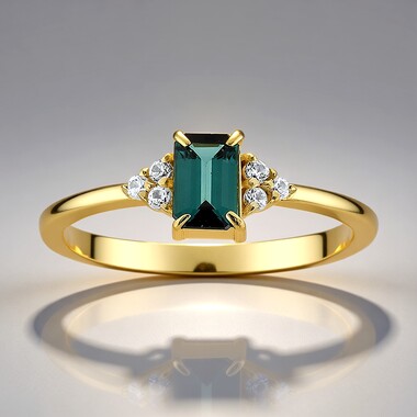 Anillo en plata con Indicolita (Adela Silber)