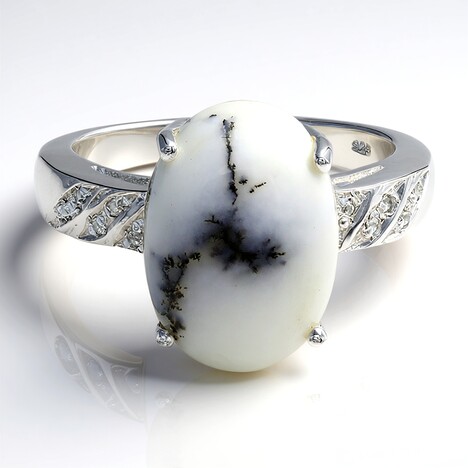 Anello in argento con Agata Dendritica