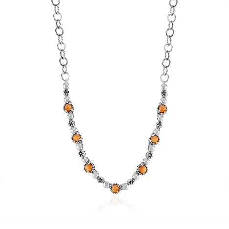 Collar en plata con Ostra espinosa naranja (Desert Chic)