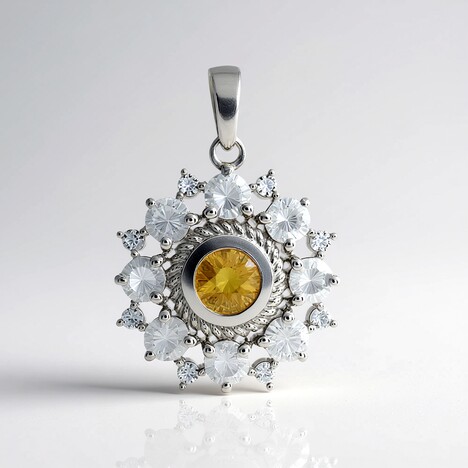 Ciondolo in argento con Zircone Giallo