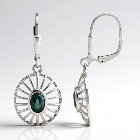 Orecchini in argento con Zaffiro Petrolio