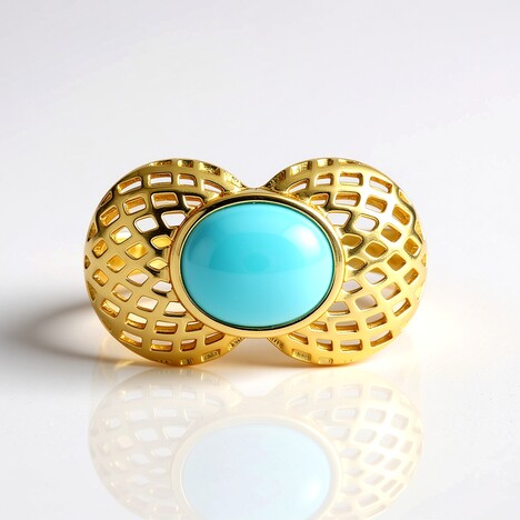 Anello in argento con Turchese Sleeping Beauty (MONOSONO COLLECTION)
