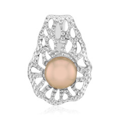 Pendentif en argent et Perle de culture d'eau douce orange