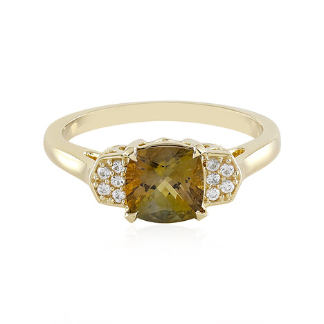 Anillo en oro con Tanzanita amarilla sin calentar (Adela Gold)