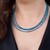 Collar en plata con Apatita azul neón