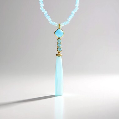 Collar en plata con Calcedonia agua  (KM by Juwelo)