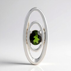 Ciondolo in argento con Tormalina Verde Brasiliana (Pallanova)