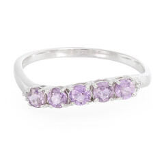 Zilveren ring met Onverhitte Purper Saffieren