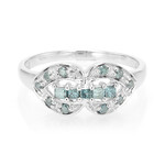 Bague en argent et Diamant fantaisie