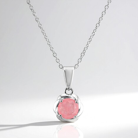 Collana in argento con Quarzo rosa pastello