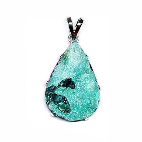 Drusen-Gem Silica-Silberanhänger (Bali Barong)