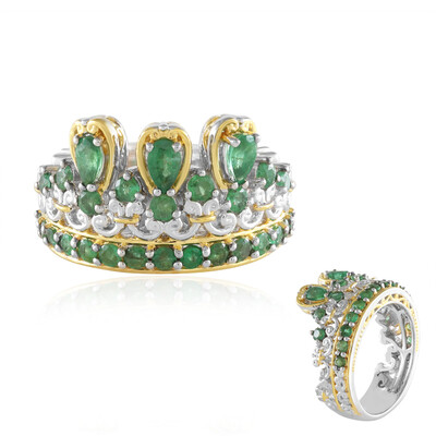 Sambia-Smaragd-Silberring (Gems en Vogue)