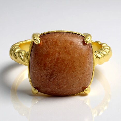 Bague en argent et Jadéite Miel (Annette)