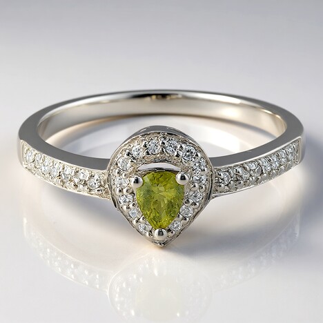 Anello placcato in platino con Tormalina Cuprian