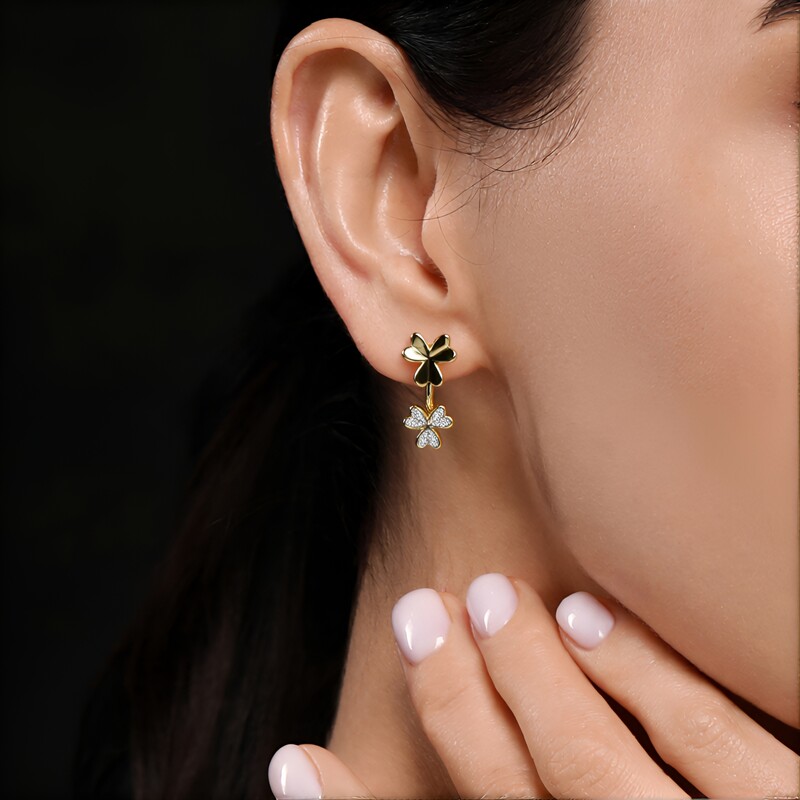 Pendientes en oro con Diamante SI1 (G) (Annette)