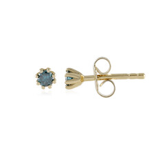 I2 Blue Diamond Silver Earrings