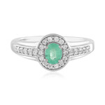 Anillo en plata con Esmeralda de Rusia