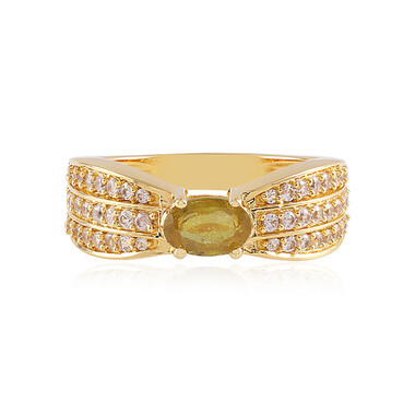 Zilveren ring met een Gele Madagaskar Saffier