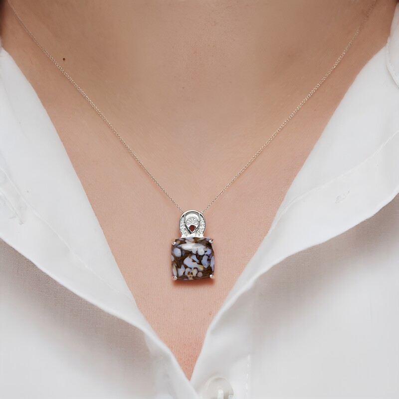 Dinosaur Bone Silver Pendant