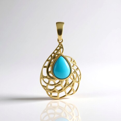 Ciondolo in oro con Turchese Sleeping Beauty (Ornaments by de Melo)
